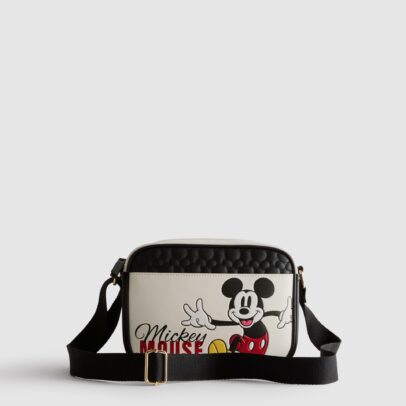 Bolso cruzado de Mickey Mouse con correa negra ajustable