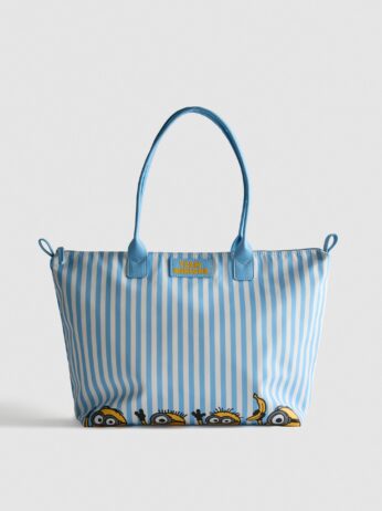 Bolso de rayas de Minions; el combo incluye monedero amarillo