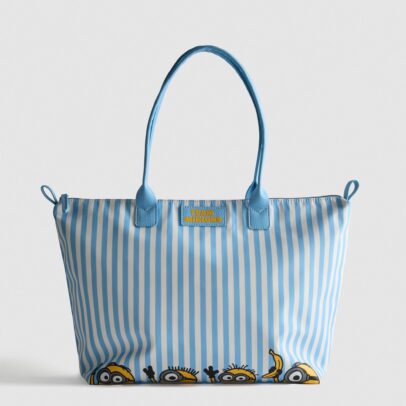 Bolso de rayas de Minions; el combo incluye monedero amarillo