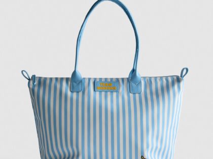 Bolso de rayas de Minions; el combo incluye monedero amarillo
