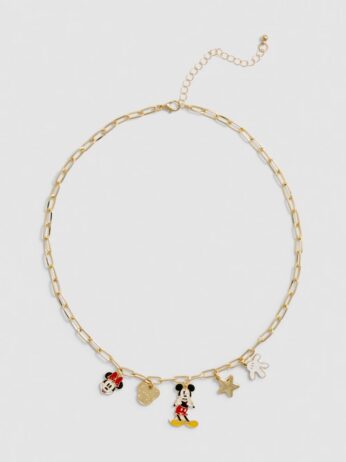 Collar Mickey Mouse con dijes y acabado dorado