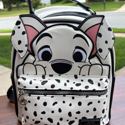 Mini mochila de 101 Dálmatas blanca con manchas negras y orejas en relieve