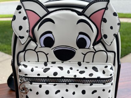 Mini mochila de 101 Dálmatas blanca con manchas negras y orejas en relieve
